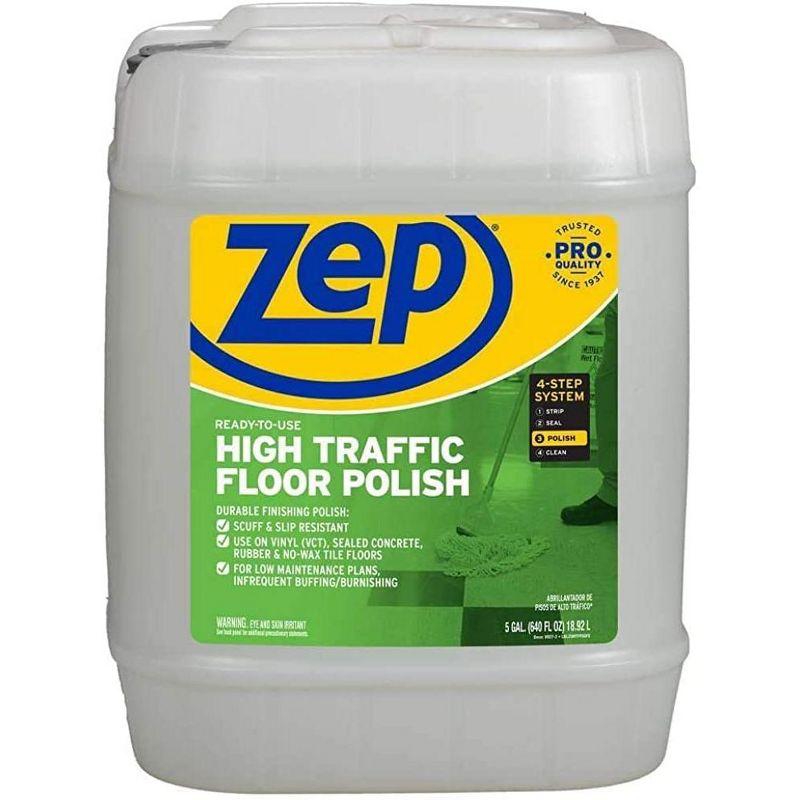 ZEP Zep High Traffic Floor Polish – Scuff Resistant Floor Shine – 5 Gallon - Each