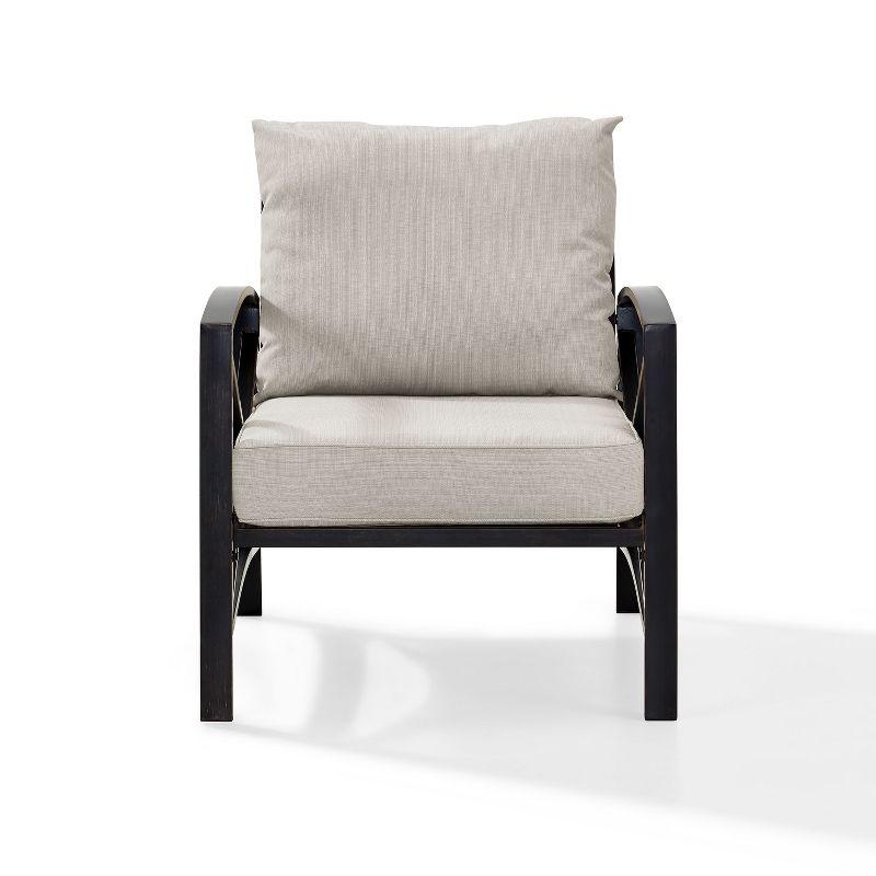 Kaplan Outdoor Arm Chair Oatmeal - Crosley: Patio Furniture, Steel Frame, Weather-Resistant