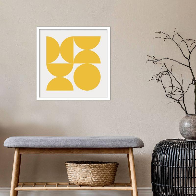 21" x 21" Bold Vintage Geometric Sunshine Yellow by The Creative Bunch Studio Wood Framed Wall Art Print - Amanti Art: Lithograph