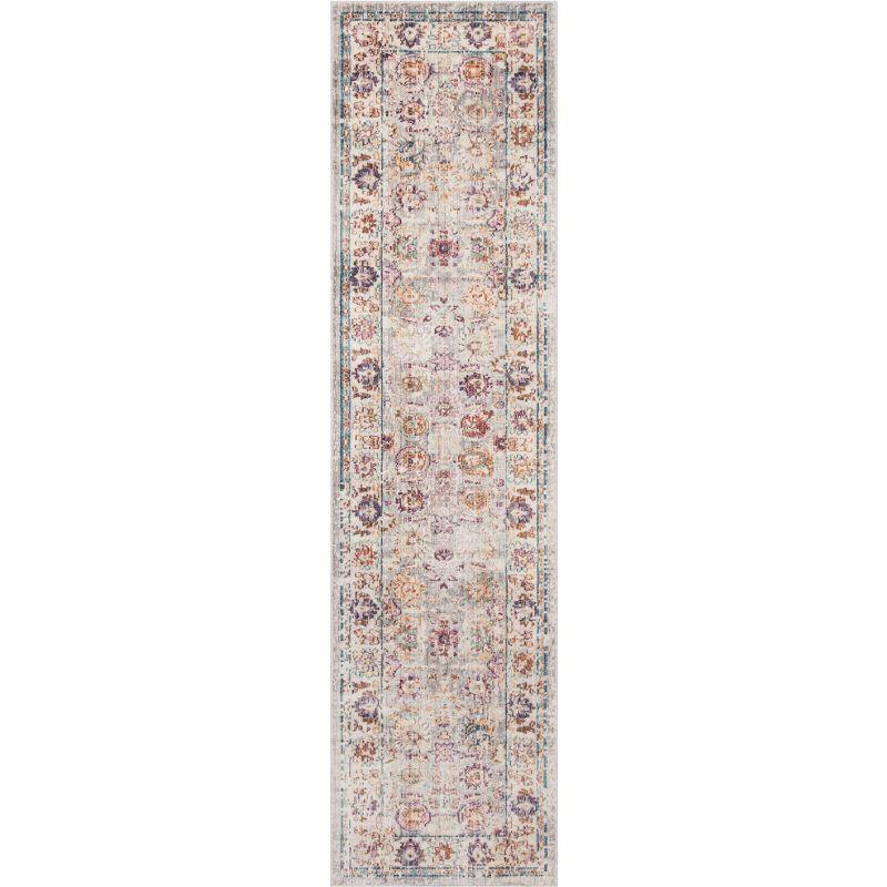 Illusion ILL710 Power Loomed Runner Rug - Light Grey/Cream - 2'3"x8' - Safavieh