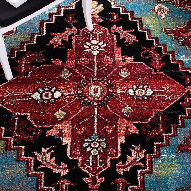 Vintage Hamadan VTH248 Power Loomed Indoor Area Rug - Blue/Red - 6'7"x6'7" - Safavieh