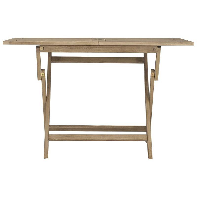 vidaXL Folding Patio Table Gray 47.2 in.x27.6 in.x29.5 in. Solid Wood Teak