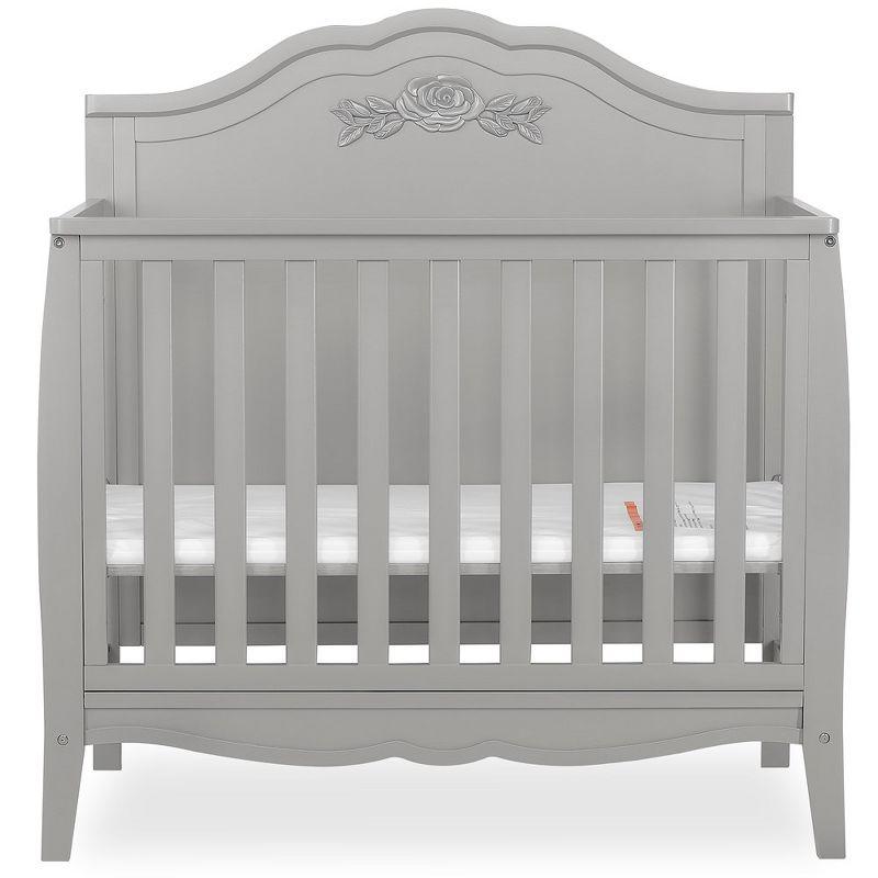 Sweetpea Baby Rose 4-in-1 Convertible Mini Crib, Platinum