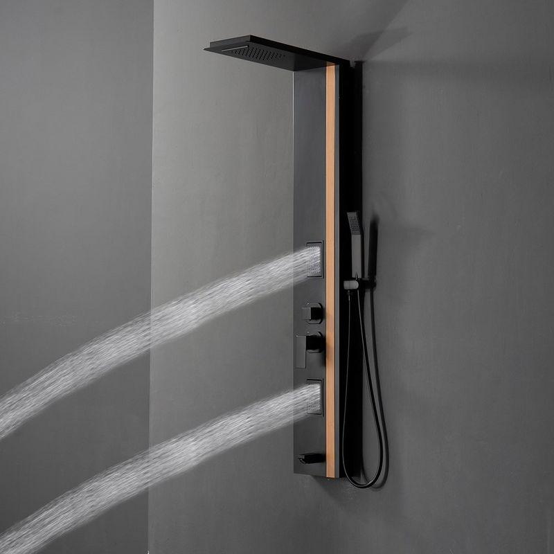 BWE 2-Jet Rainfall Shower Panel System with Rainfall Waterfall Shower Head and Shower Wand