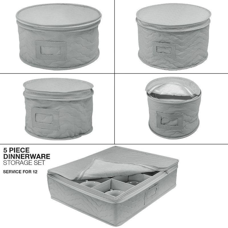 Sorbus Dinnerware Storage 5-Piece Set — Service for 12