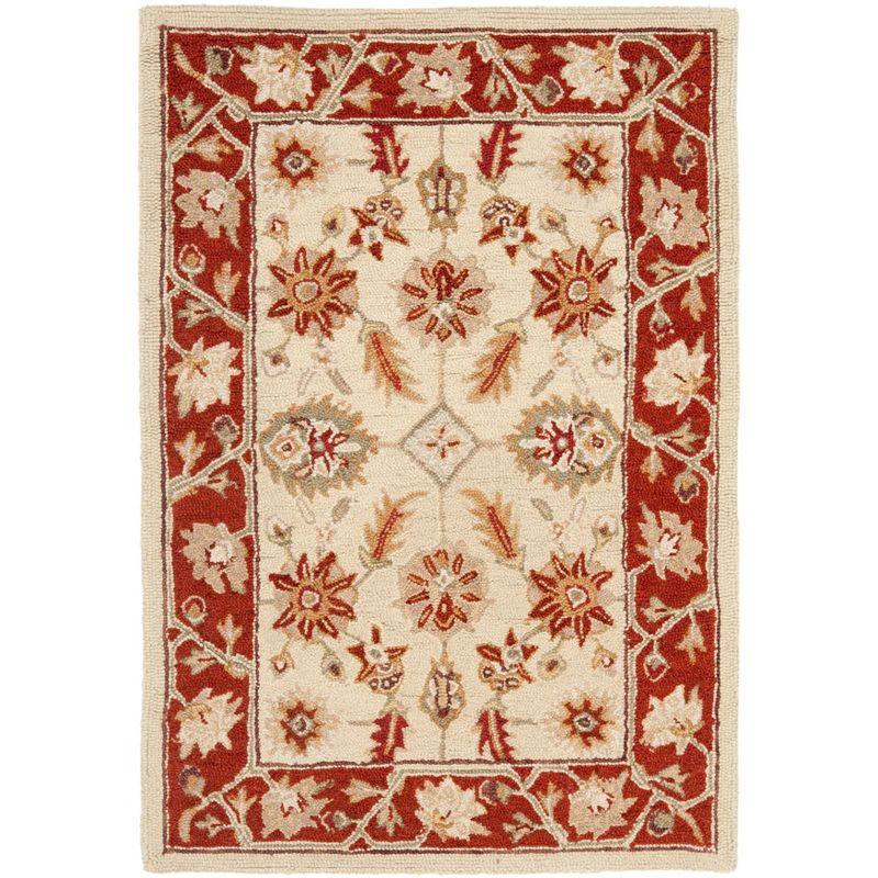 Chelsea Beige and Rust Hand-Knotted Wool Rug