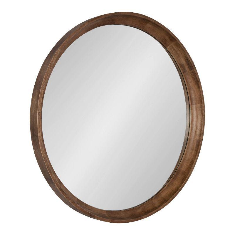 30" Colfax Round Wall Mirror Natural - Kate & Laurel All Things Decor: Rustic Boho Chic, Wood Frame