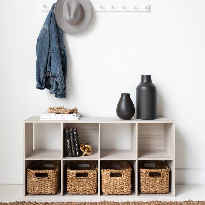 White Oak Transitional 8-Cube Organizer Shelf