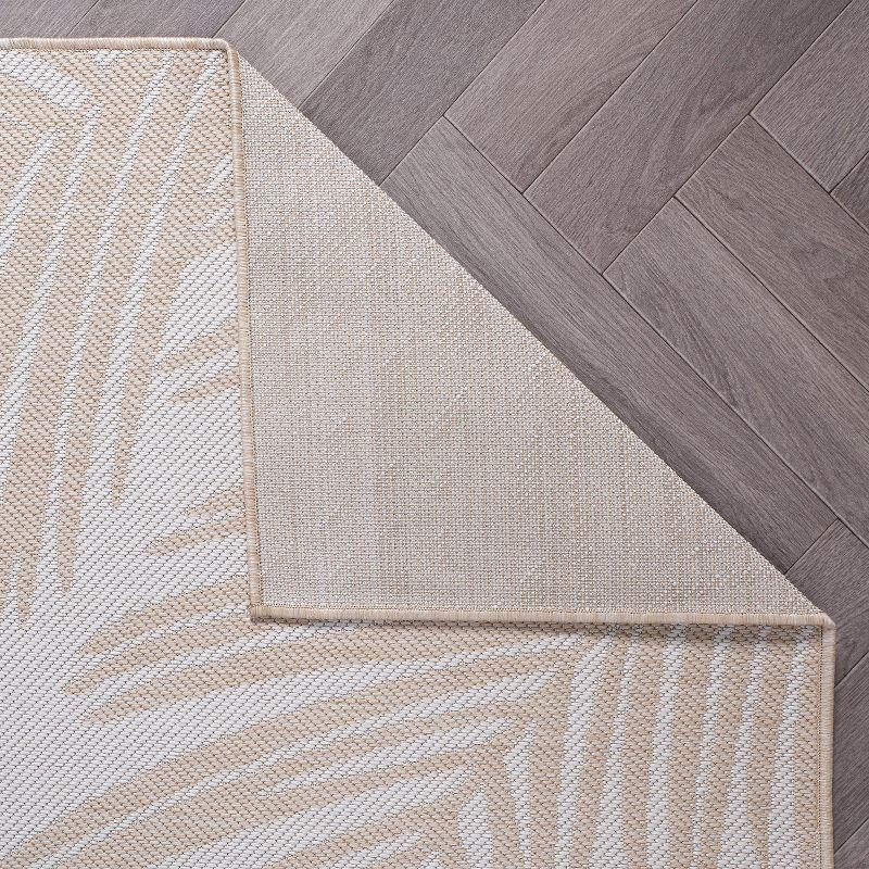 World Rug Gallery Contemporary Distressed Leaves Textured Flat Weave Indoor/Outdoor Area Rug - NATURAL 2'x7'