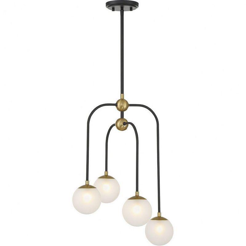 Savoy House Couplet 4 - Light Chandelier in  Matte Black/Warm Brass