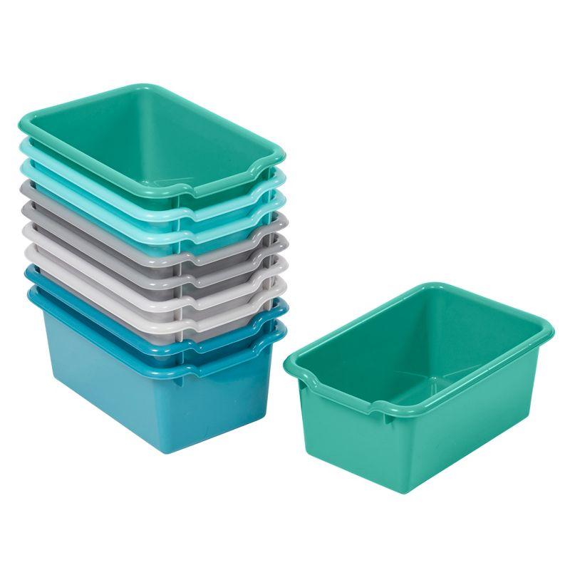 ECR4Kids Stackable Multicolor Plastic Storage Bins for Kids, 10-Piece