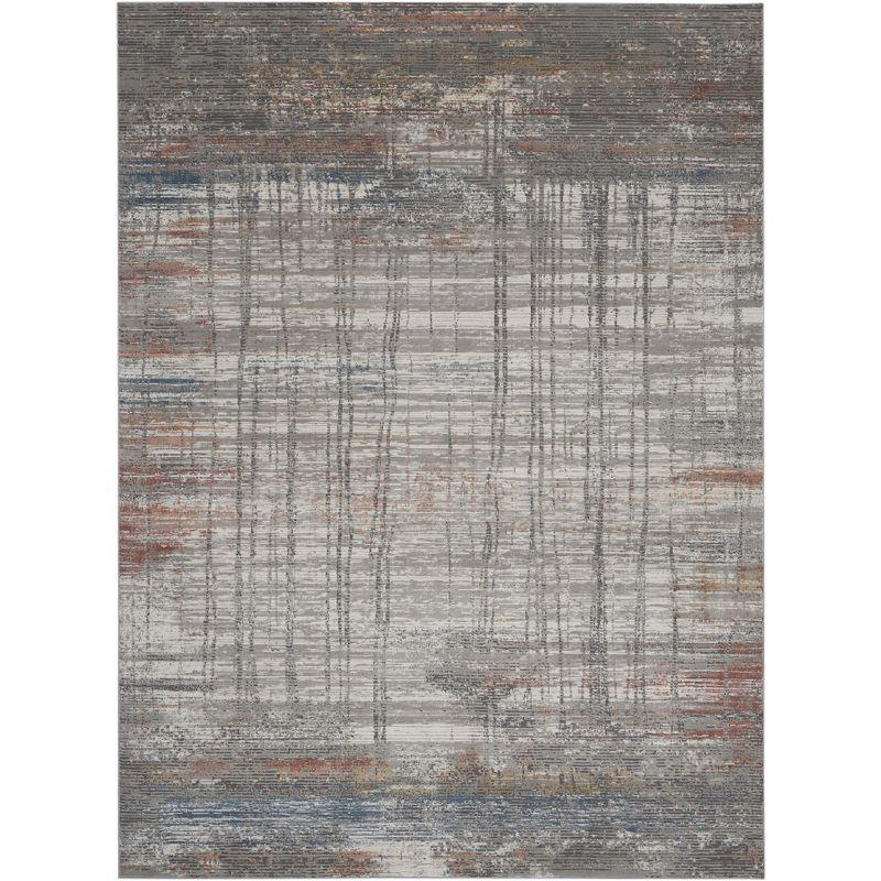 Nourison Rustic Textures Modern Distressed Indoor Area Rug Grey/Multi 7'10" x 10'6"