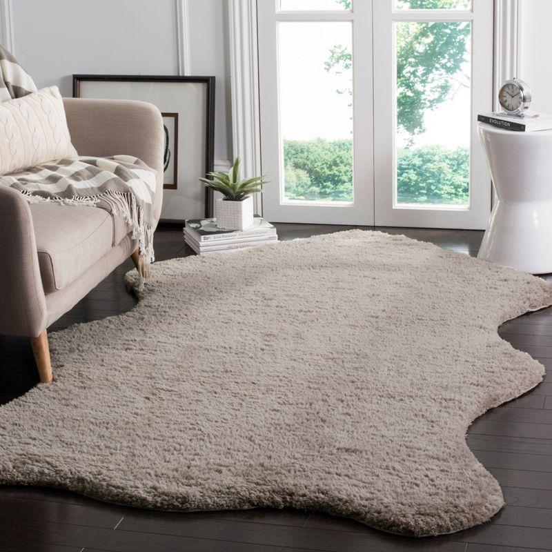 Sheep Shag SSG101 Hand Woven Area Rug - Silver - 5'x8' - Safavieh.