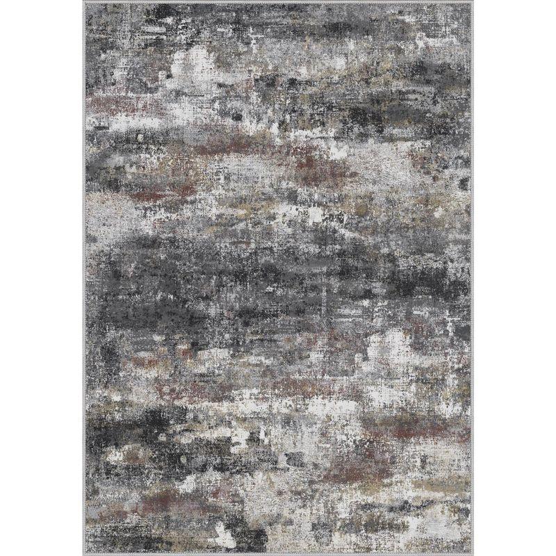 abyNow Rustic Textures Abstract Modern Indoor Area Rug-8' x 10'-Rusty Grey