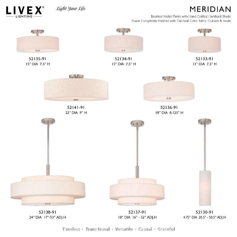 Livex Lighting Meridian 4 - Light Semi-Flush Mount in  Brushed Nickel