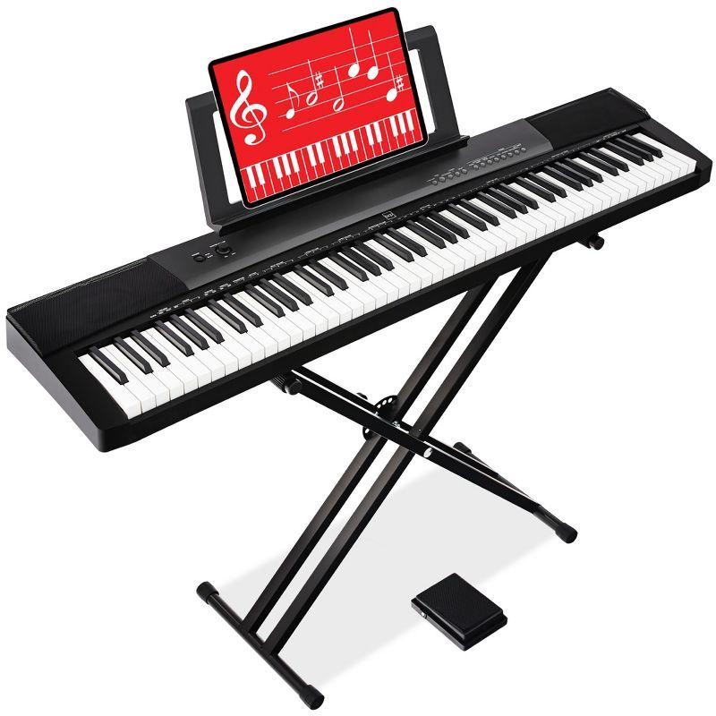 88-Key Black Digital Piano with Stand and Pedal