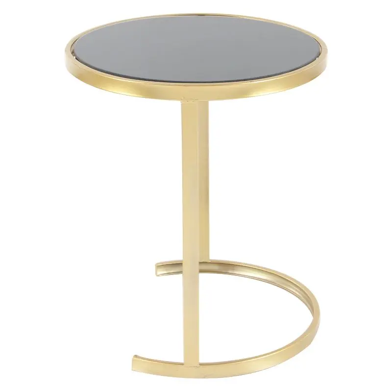 Elegant Gold Metal and Mirrored Glass Round Nesting Tables, Set of 3