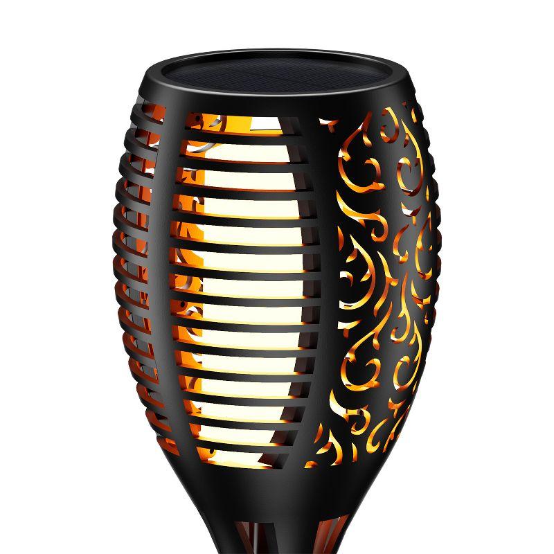 XODO FL1 Solar Outdoor Lights, 4-PK Solar Flickering Light, Pathway Lighting