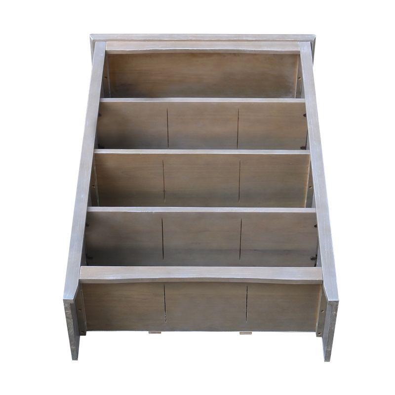 48" Shaker Bookshelf Washed Gray/Taupe - International Concepts: Solid Wood, 3-Shelf Storage