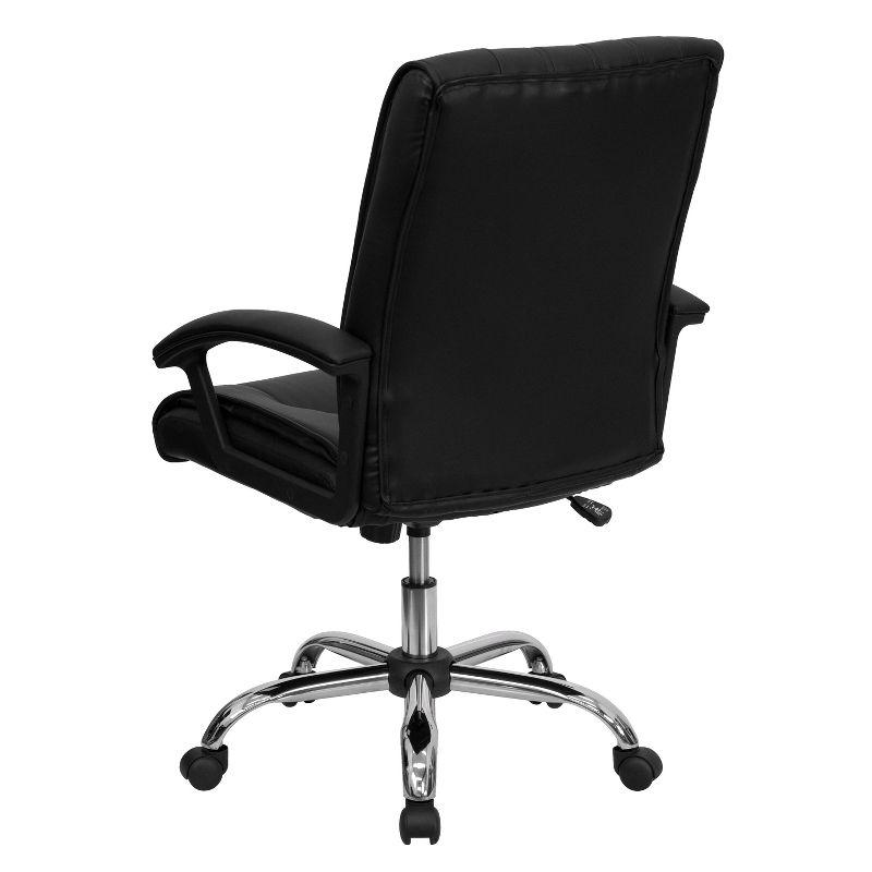 Flash Furniture Mid-Back Black LeatherSoft Swivel Manager's Office Chair with Arms