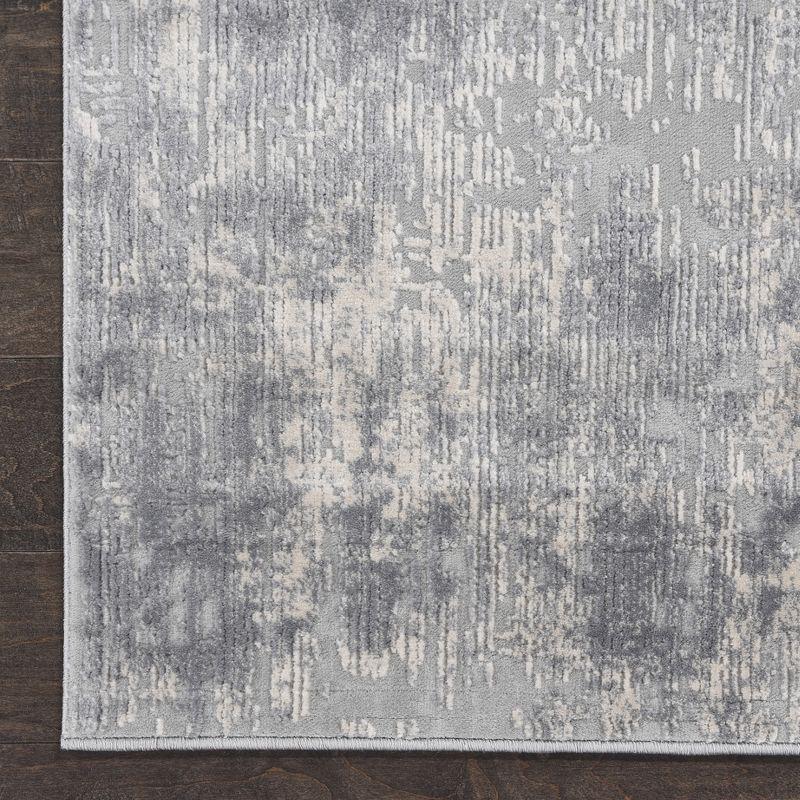 Nourison Rustic Textures Abstract Indoor Area Rug Ivory/Silver 2'2" x 7'6"