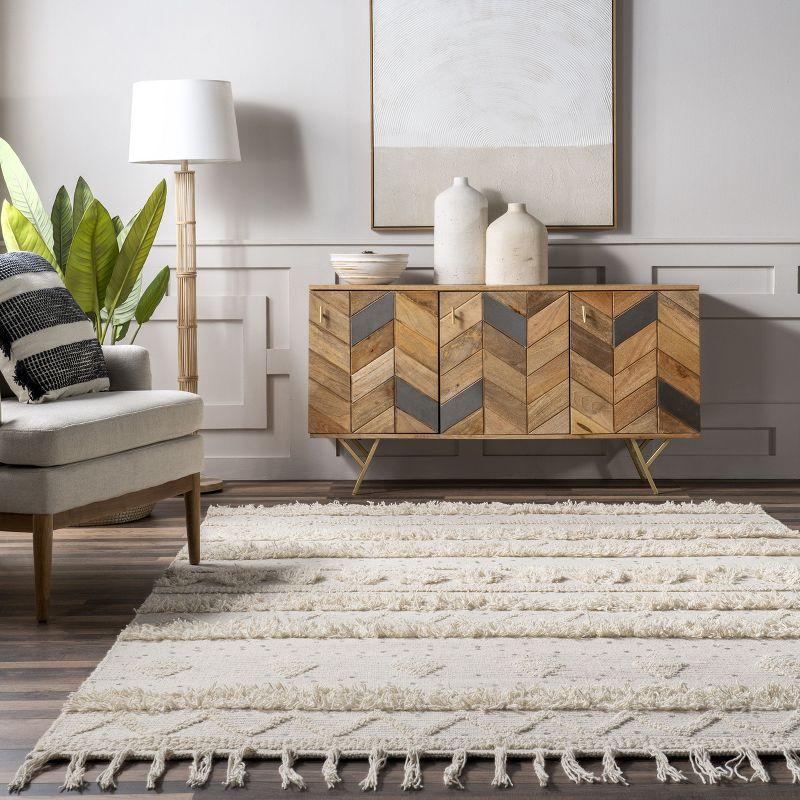 Arvin Olano x Rugs USA Chandy Textured Wool Ivory Area Rug