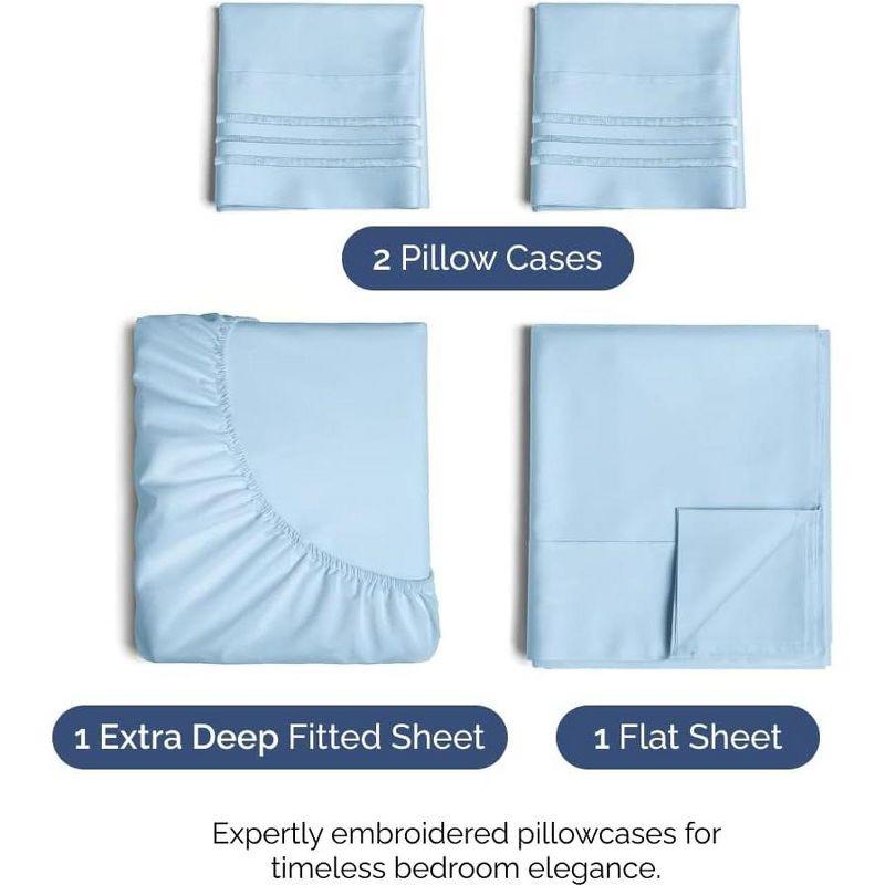 4 Piece Ultra Soft & Cooling Deep Pocket Sheet Set Brushed Hotel Luxury Bed Sheets