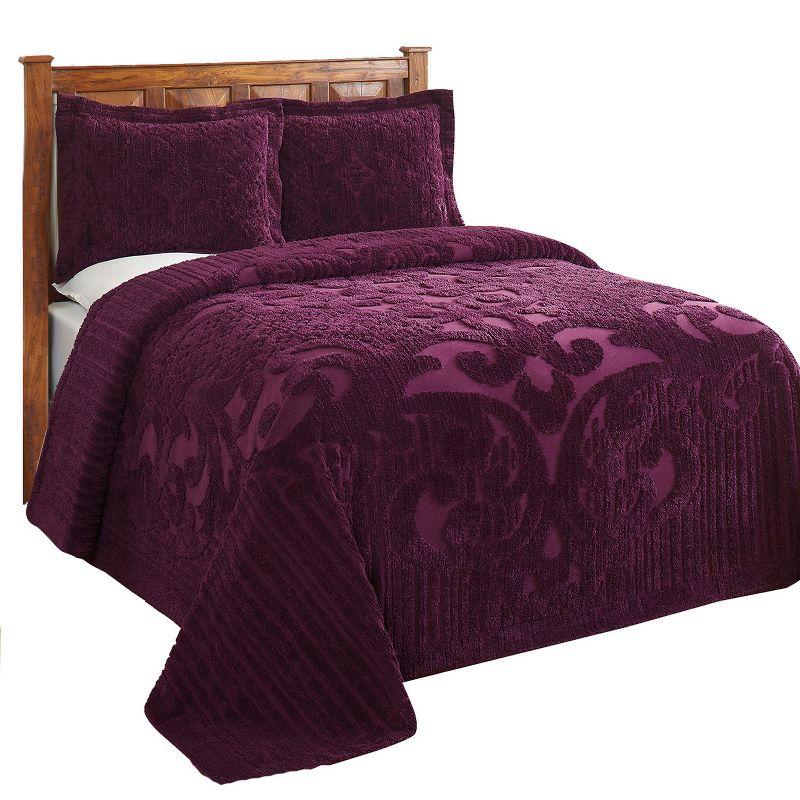 Ashton 100% Cotton Traditional Tufted Medallion Pattern Coverlet/Bedspread