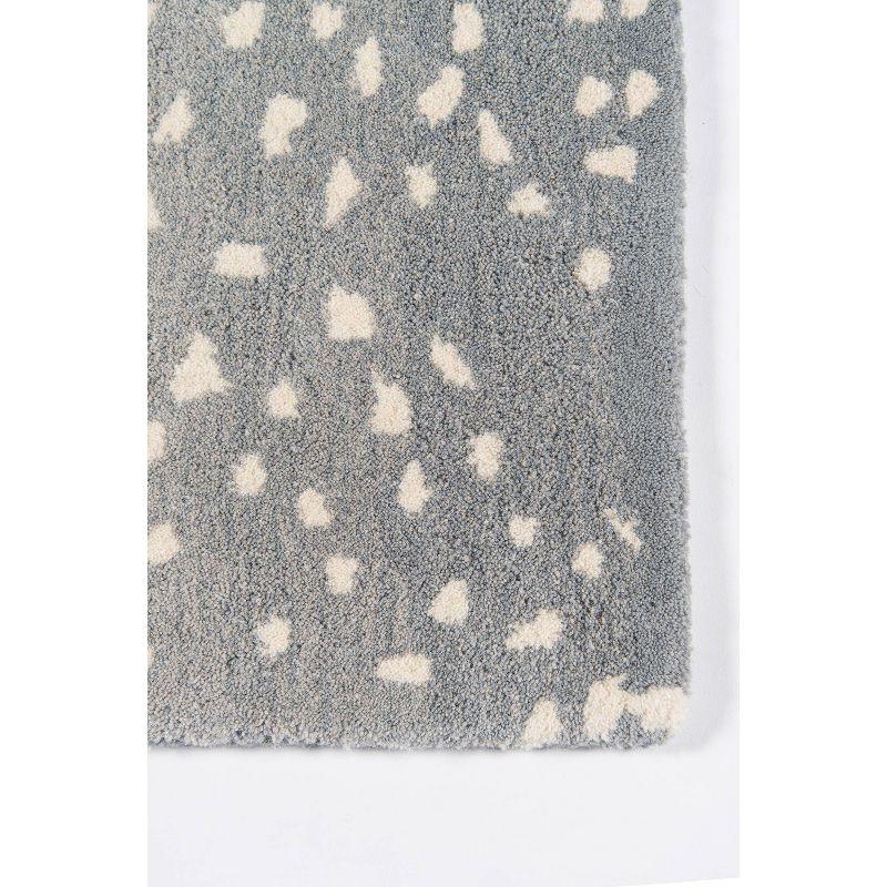 Woodland Animal Print Handmade Tufted Wool Gray/Blue Area Rug