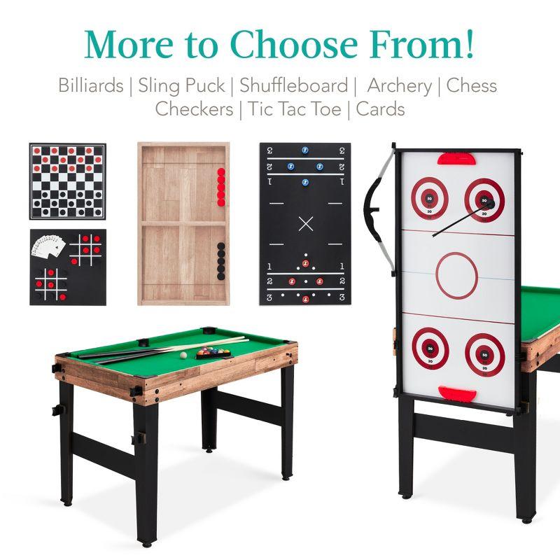 Best Choice Products 13-in-1 Combo Game Table Set w/ Ping Pong, Foosball, Basketball, Hockey, Archery - Natural