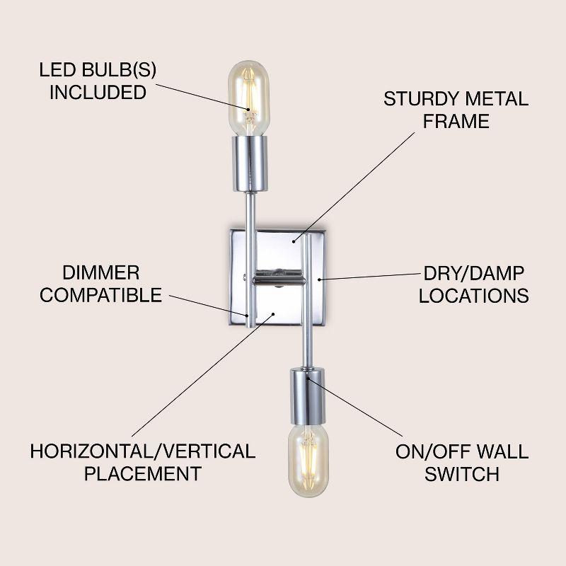 JONATHAN Y Turing 2-Light Metal LED Wall Sconce