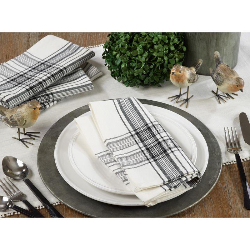 Saro Lifestyle Cotton Plaid Design Table Napkins