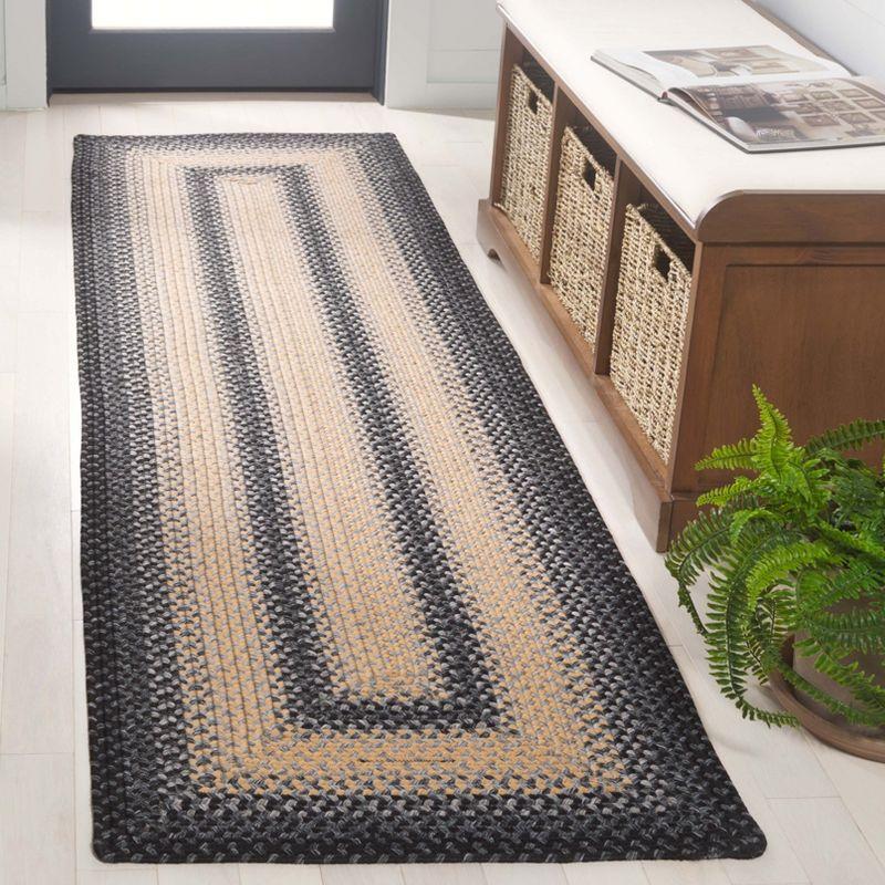 Braided BRD311 Hand Woven Runner Rug - Black/Grey - 2'3"x12' - Safavieh.