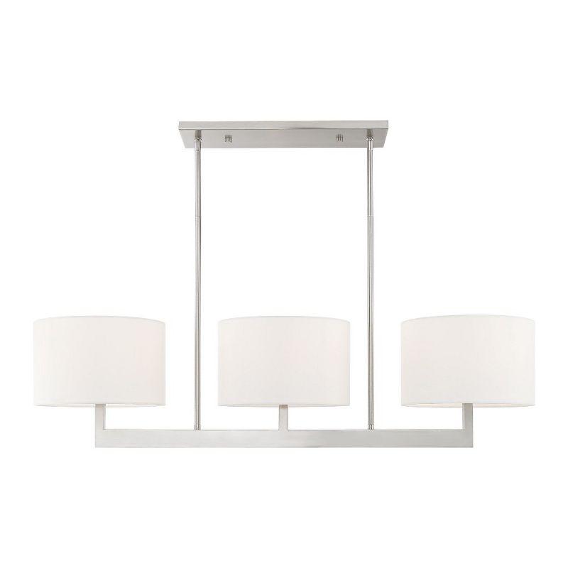 Hayworth Contemporary Brushed Nickel 3-Light Linear Chandelier