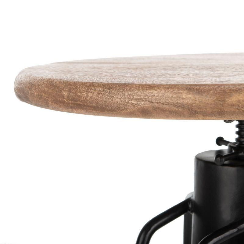 Kai Adjustable Swivel Counter Stool - BST3700 - Natural Honey/Black - Safavieh