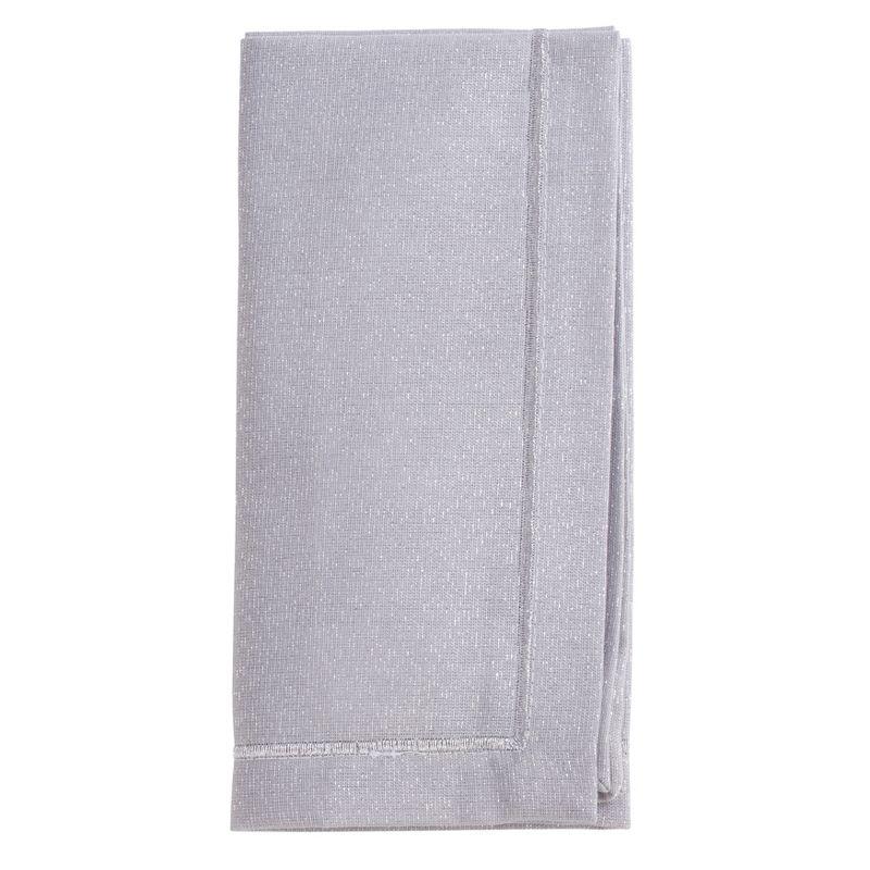 Saro Lifestyle Shimmering Napkin, 19" Square, Silver (Set of 4)