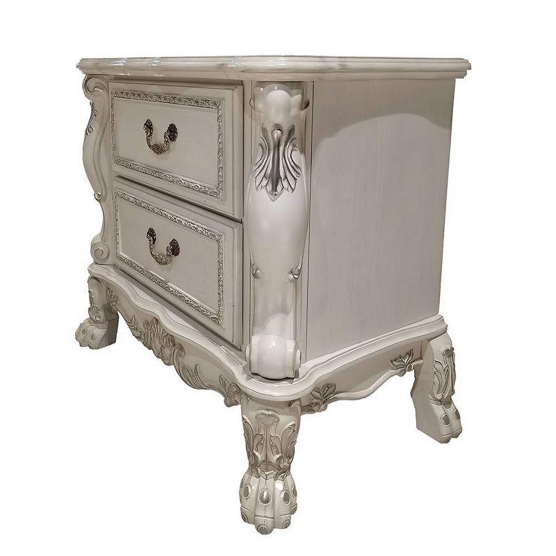 32" Dresden II Nightstand Bone White Finish - Acme Furniture: Elegant Rectangular Design, No Assembly, Wood Composite