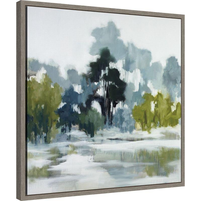 Amanti Art Pond Reflections by Jacqueline Ellens Canvas Wall Art Print Framed 22 x 22-in.