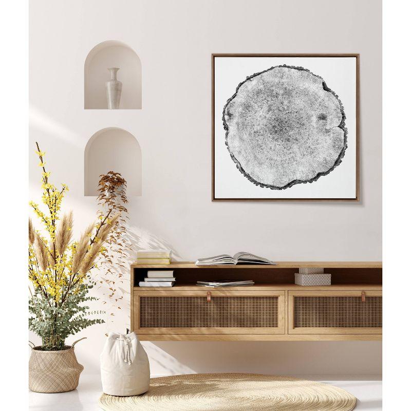 30" x 30" Sylvie Tree Rings Framed Wall Canvas by Emiko and Mark Franzen: Modern Botanical Art - Kate & Laurel All Things Decor