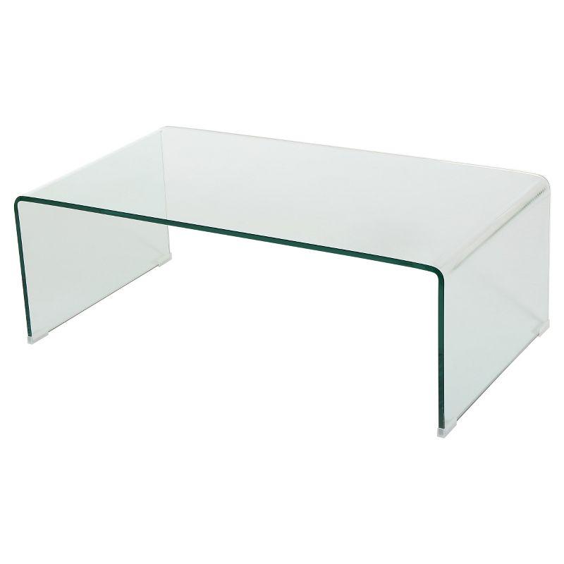 Christopher Knight Home Ramona Glass Rectangle Coffee Table Clear: Tempered Material, No Assembly Required