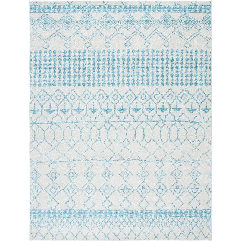 Tulum TUL229 Power Loomed Area Rug - Ivory/Turquoise - 8'x10' - Safavieh.