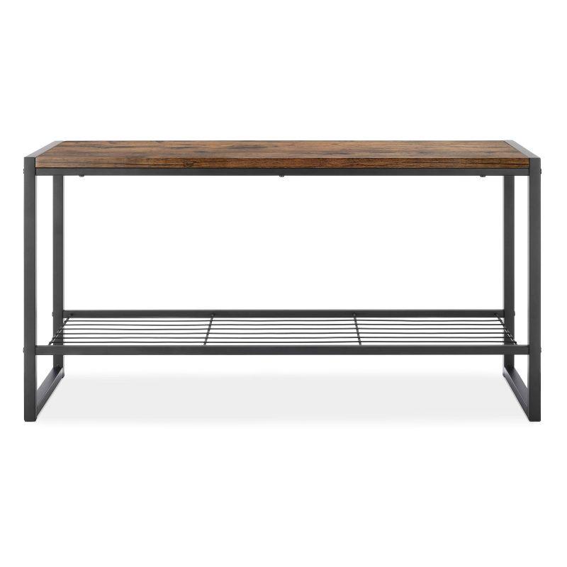 Whitmor Modern Industrial Entry Bench Black: Steel Frame Garment Rack & Closet Storage, No Tools Assembly, 25" Width