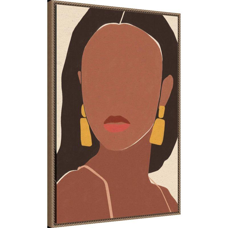 Amanti Art 23"x33" Sun Kissed Woman II by Moira Hershey Framed Canvas Wall Art Print: Modern Lithograph, Earth Tones