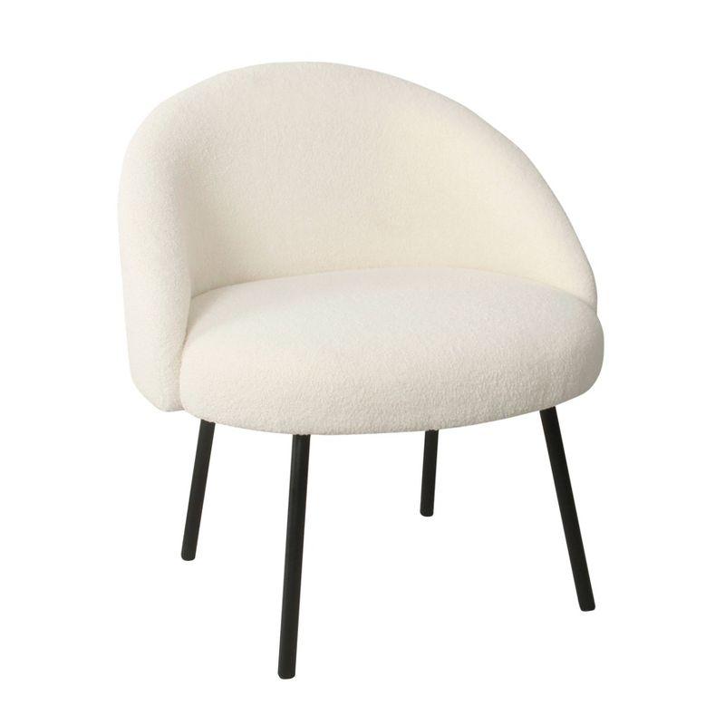 Sleek Cream Velvet Accent Chair with Matte Black Metal Legs