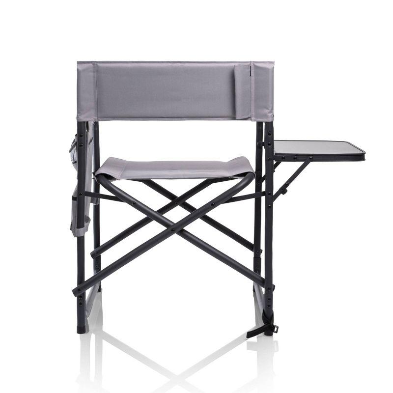 Oniva 2pc Aluminum Rectangle Outdoor Portable Chair with Side Table - Gray with Black Accents