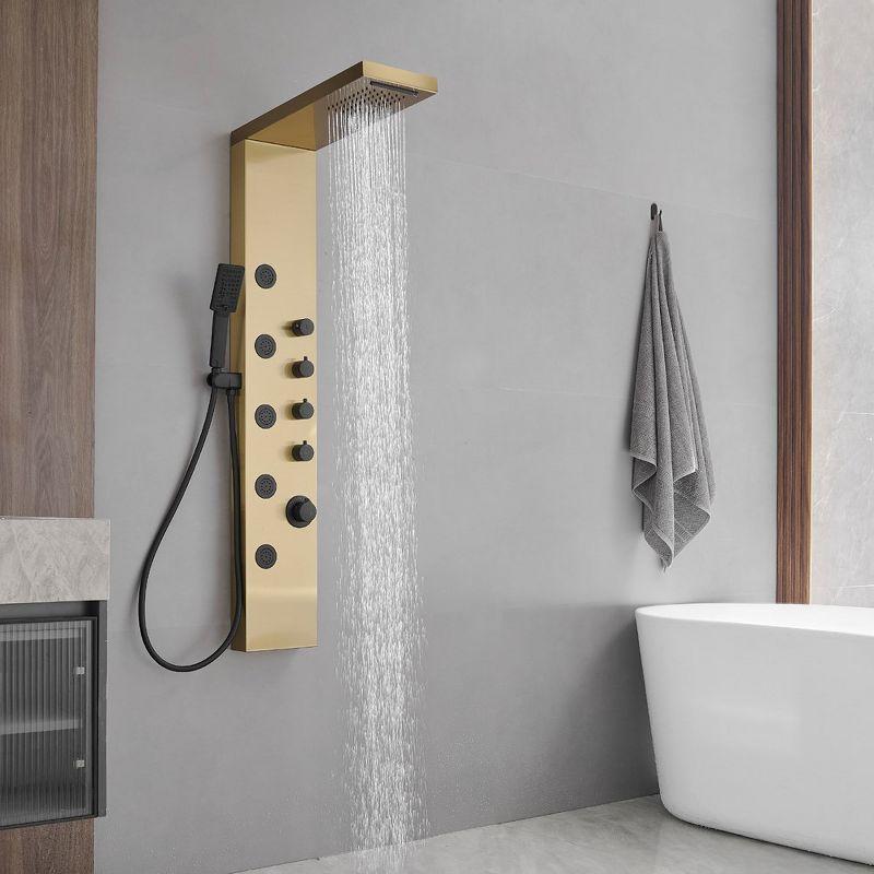 Gold and Black Stainless Steel 5-Jet Rainfall Shower Panel System