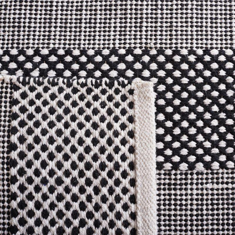 Striped Kilim STK802 Hand Woven Area Rug - Ivory/Black - 3'x5' - Safavieh.