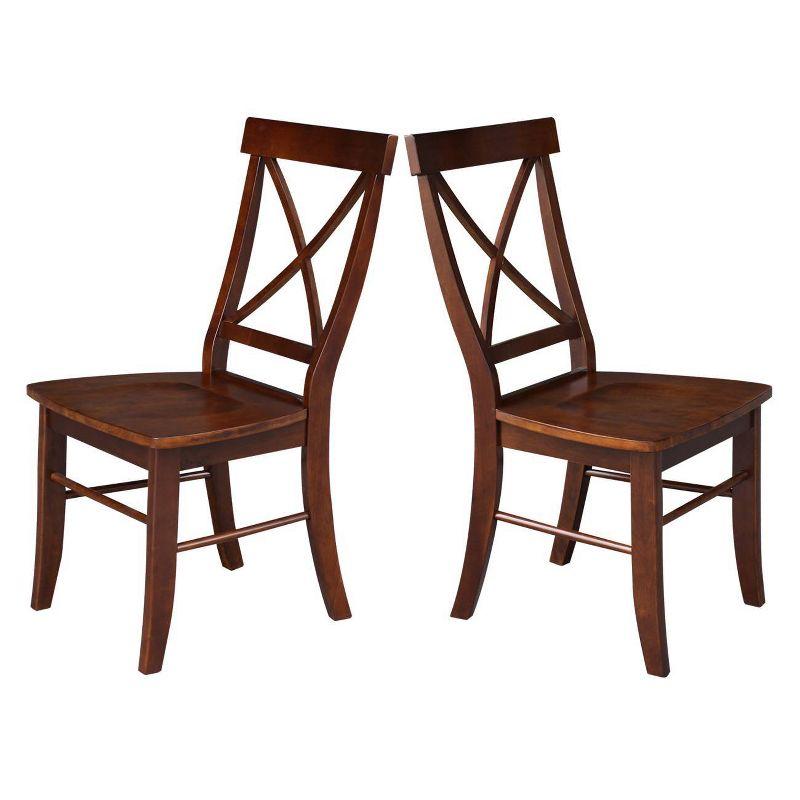 Set of 2 X Back Chairs with Solid Wood - International Concepts