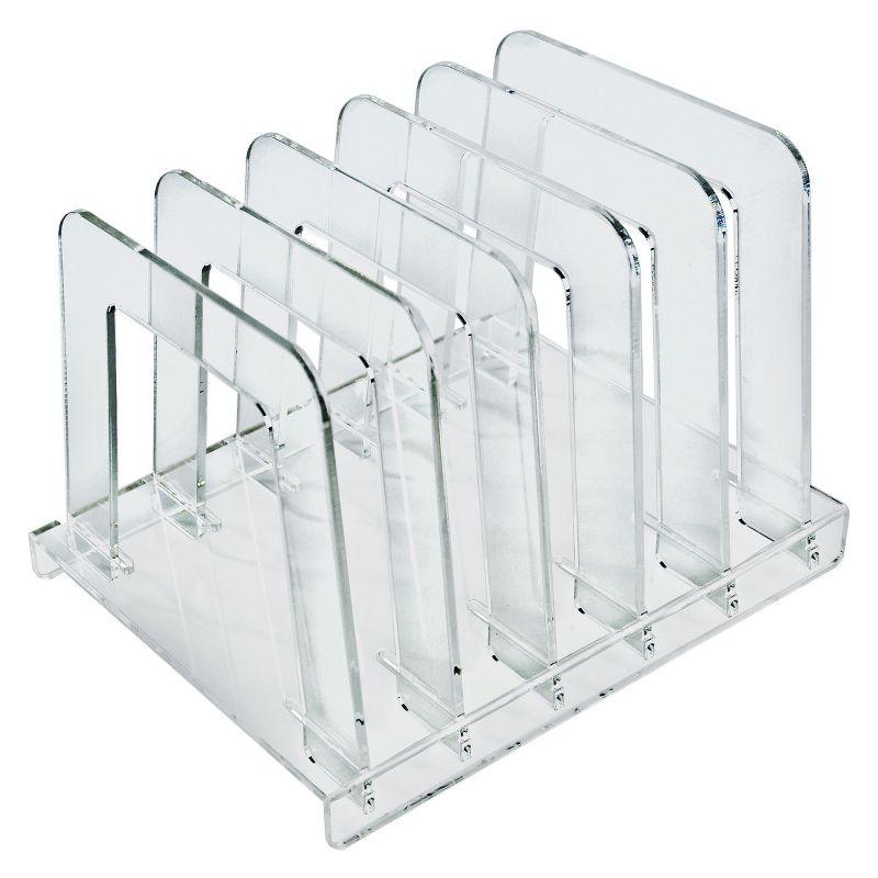 Clear Acrylic File Sorting Desk Organizer with Five Section Dividers