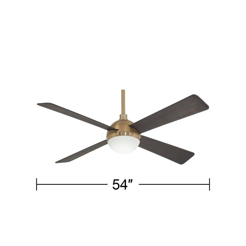 54" 4 - Blade LED Standard Ceiling Fan with Remote Control and Light Kit Included